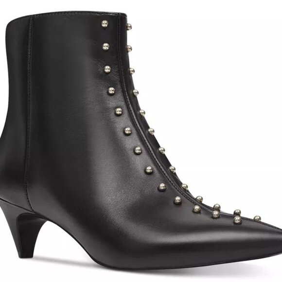 Nine West Zyrannia Rare Black Silver Studded Size 8.5 Ankle Booties - Picture 1 of 14